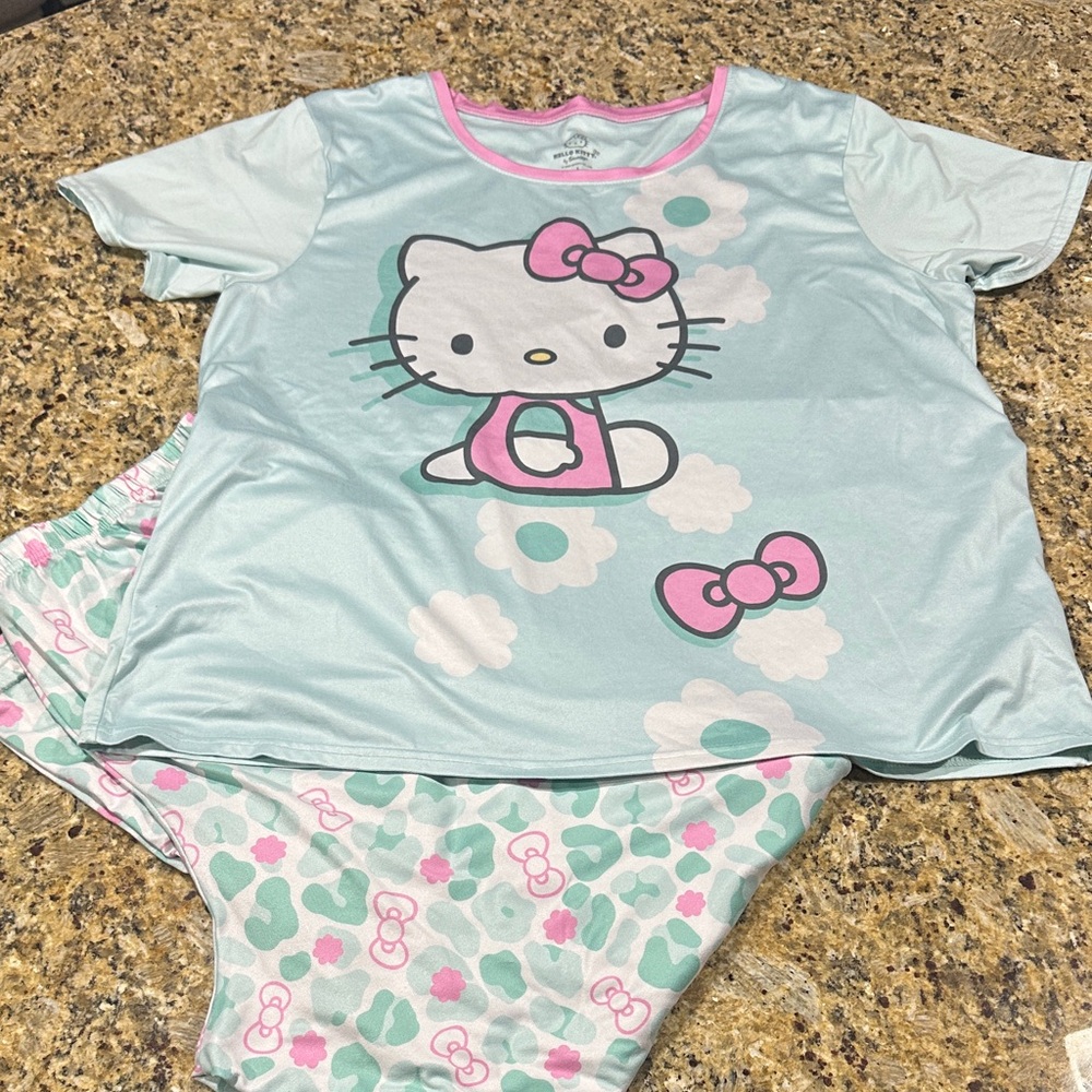 Hello Kitty Pajama Set - Light Blue and Pink